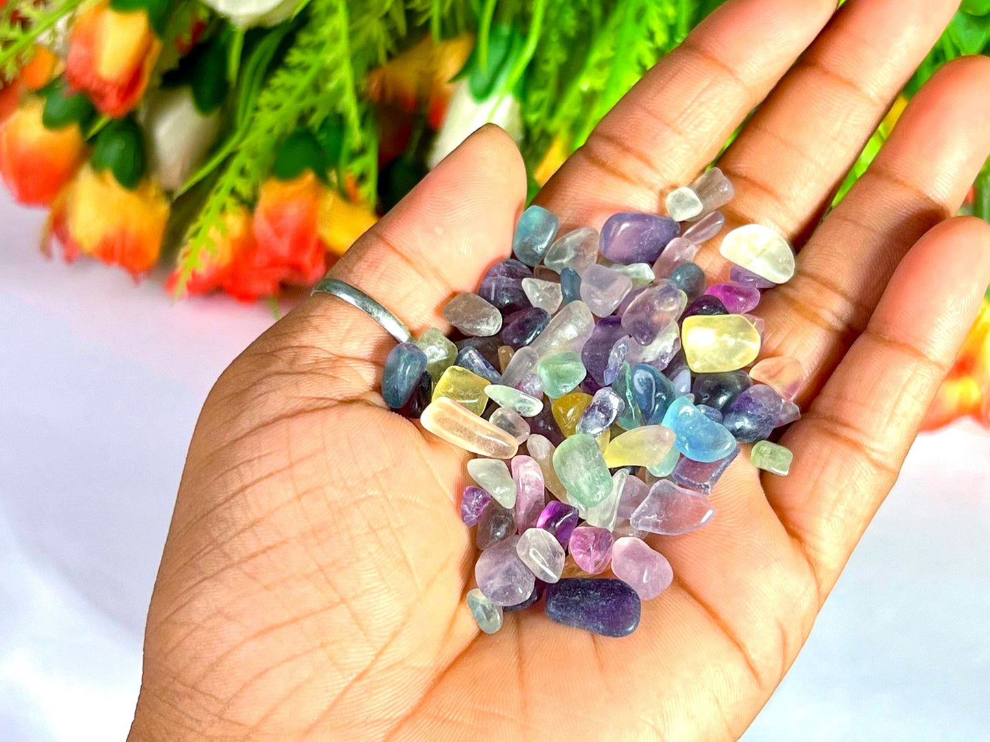 Multi Fluorite Stone Chips Stone - Spiritual Stone -Healing Crystals in pack Quality AAAAA +++++