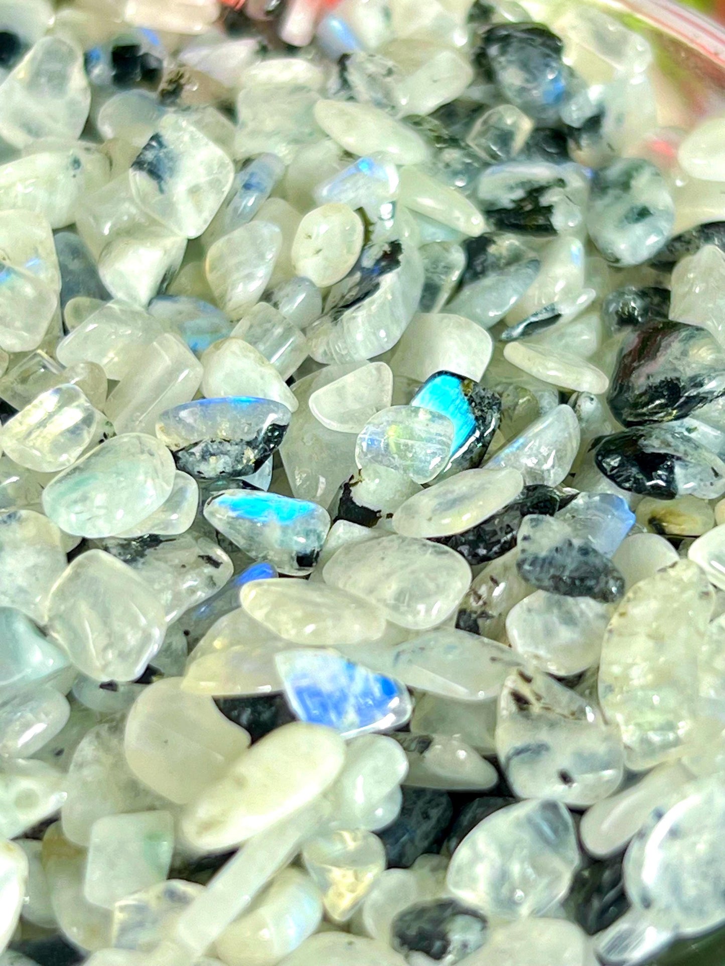 Rainbow Moonstone Chips Stone - Spiritual Stone -Healing Crystals in pack Quality AAAAA +++++