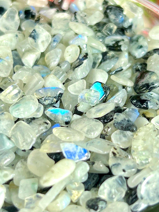 Rainbow Moonstone Chips Stone - Spiritual Stone -Healing Crystals in pack Quality AAAAA +++++