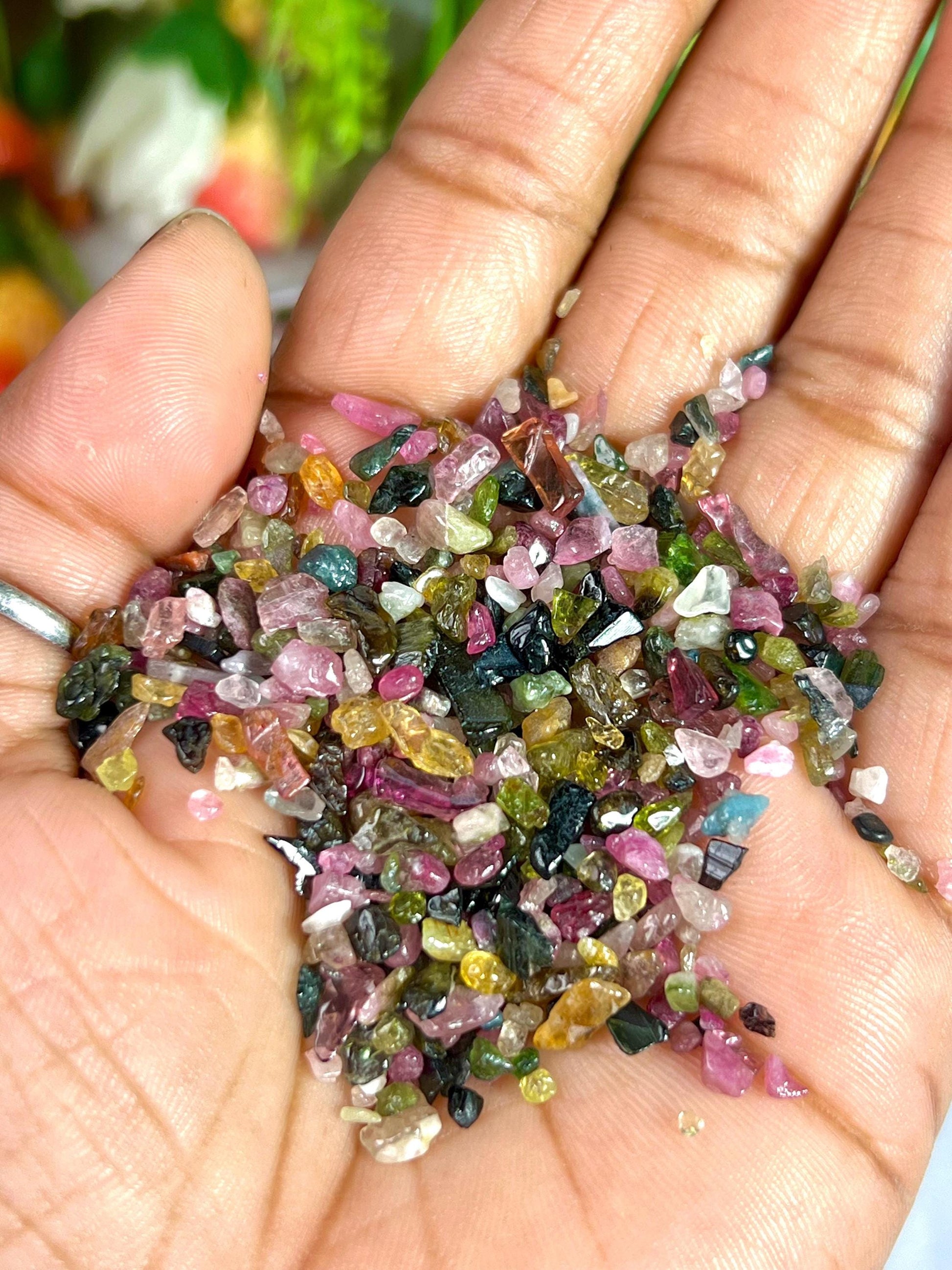 Watermelon Tourmaline Stone Chips Stone - Spiritual Stone -Healing Crystals in pack Quality AAAAA +++++
