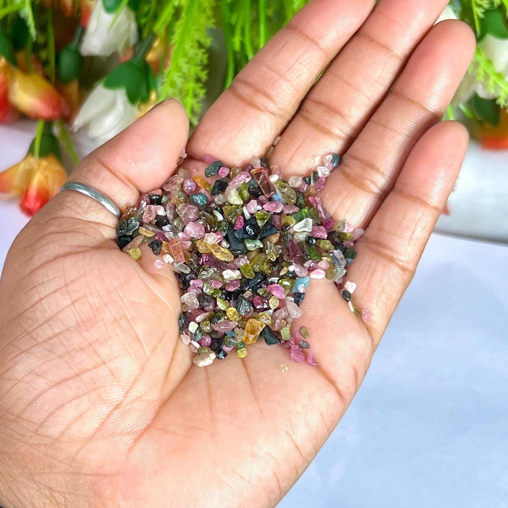 Watermelon Tourmaline Stone Chips Stone - Spiritual Stone -Healing Crystals in pack Quality AAAAA +++++