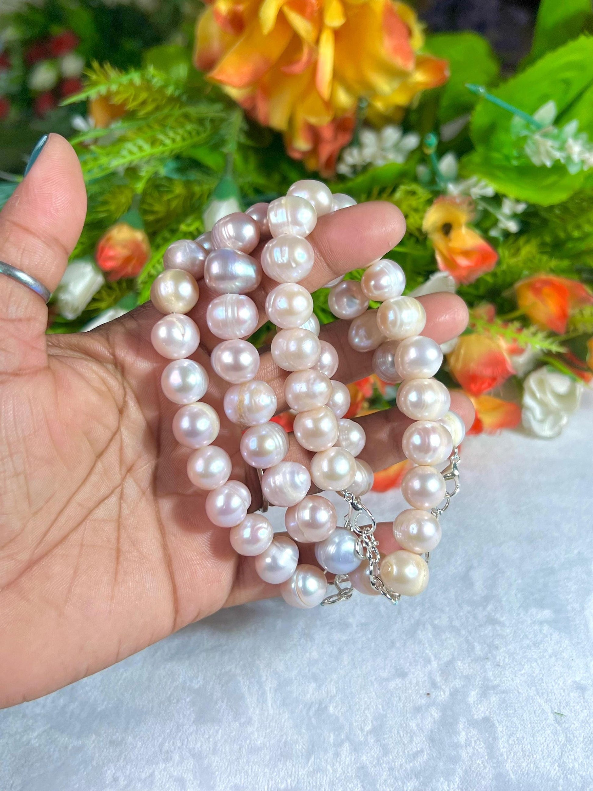 10 MM Pearl Stone Bracelet l Adjustable Bracelet l Unisex Bracelet