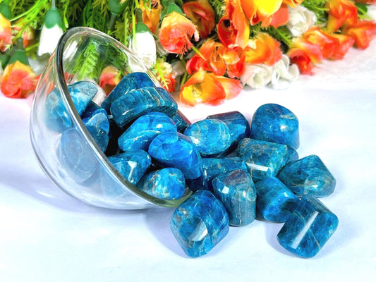 Blue Apatite Stone Tumbled Stone-Spiritual Stone- Healing Crystals in pack sizes of 1,3,5, and 10 Pieces Quality AAAAA +++++
