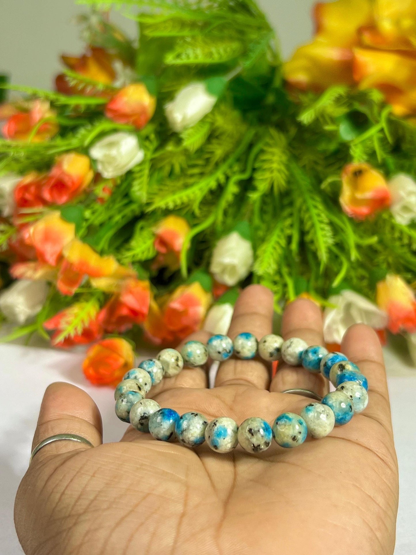 Rare Himalayan K2 Jasper Stone Bracelet l Stretchable Bracelet l Unisex Bracelet l 8 MM Bracelet