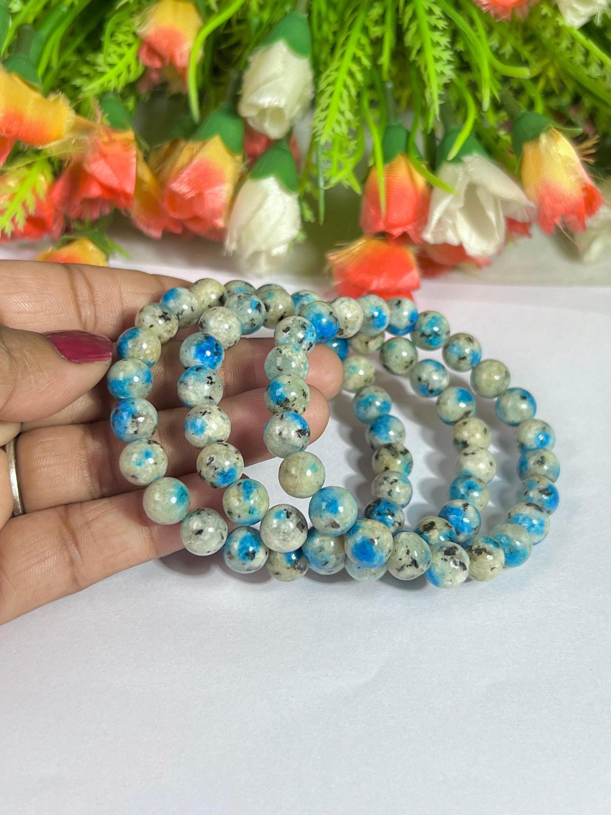 Rare Himalayan K2 Jasper Stone Bracelet l Stretchable Bracelet l Unisex Bracelet l 8 MM Bracelet