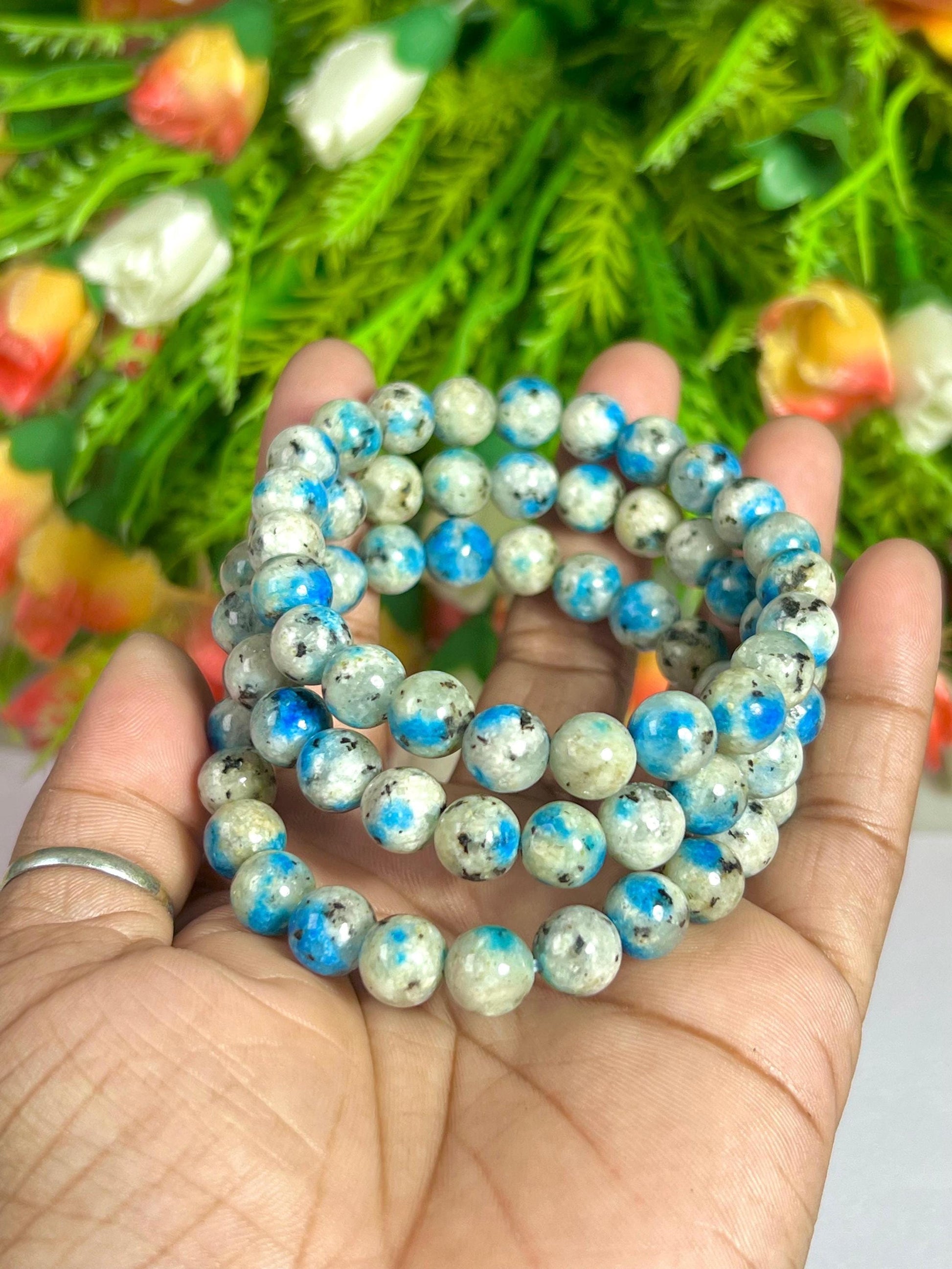 Rare Himalayan K2 Jasper Stone Bracelet l Stretchable Bracelet l Unisex Bracelet l 8 MM Bracelet