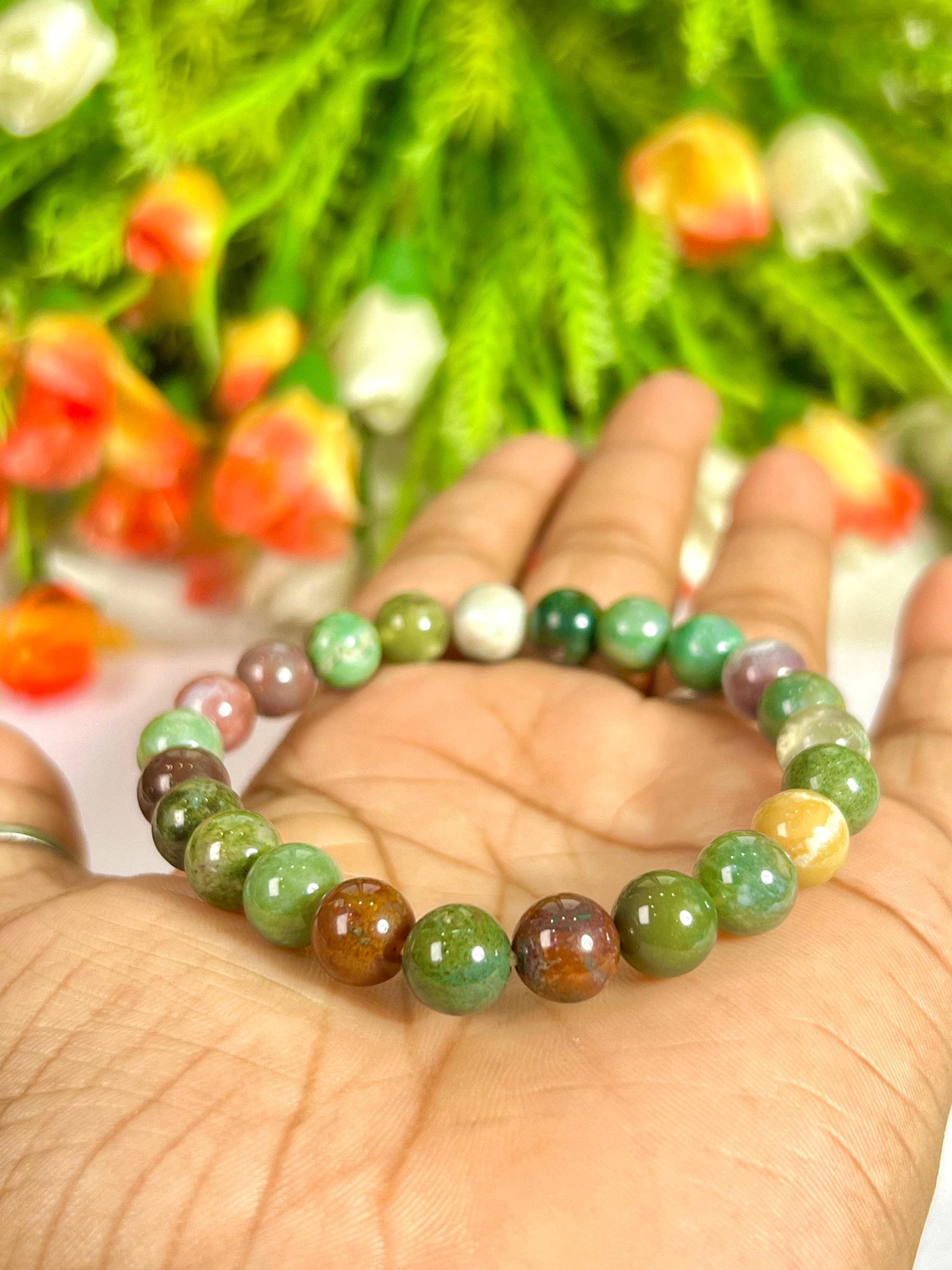 Fancy Agate Stone Bracelet l Stretchable Bracelet l Unisex Bracelet l 8 MM Bracelet