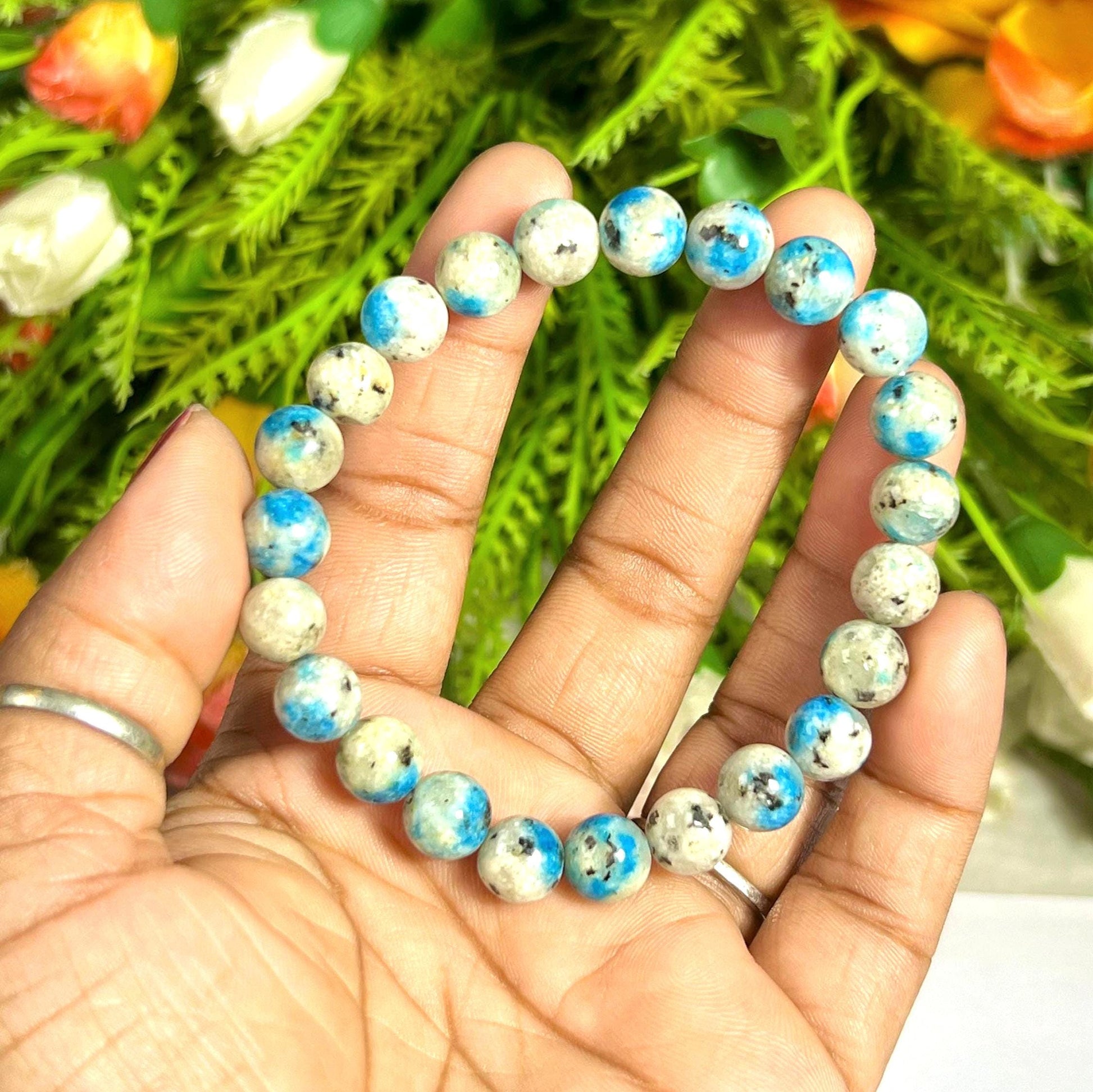Rare Himalayan K2 Jasper Stone Bracelet l Stretchable Bracelet l Unisex Bracelet l 8 MM Bracelet