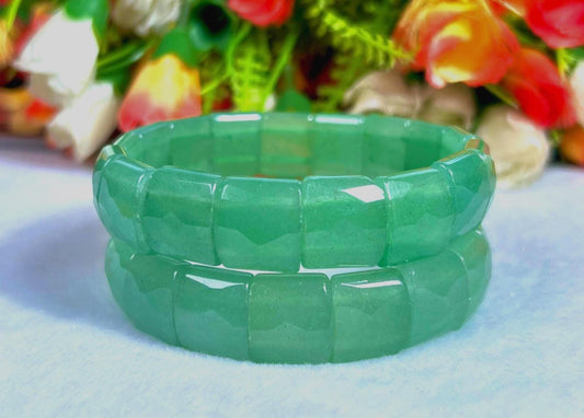 15 MM Green Aventurine Stone Bracelet l Stretchable Bracelet