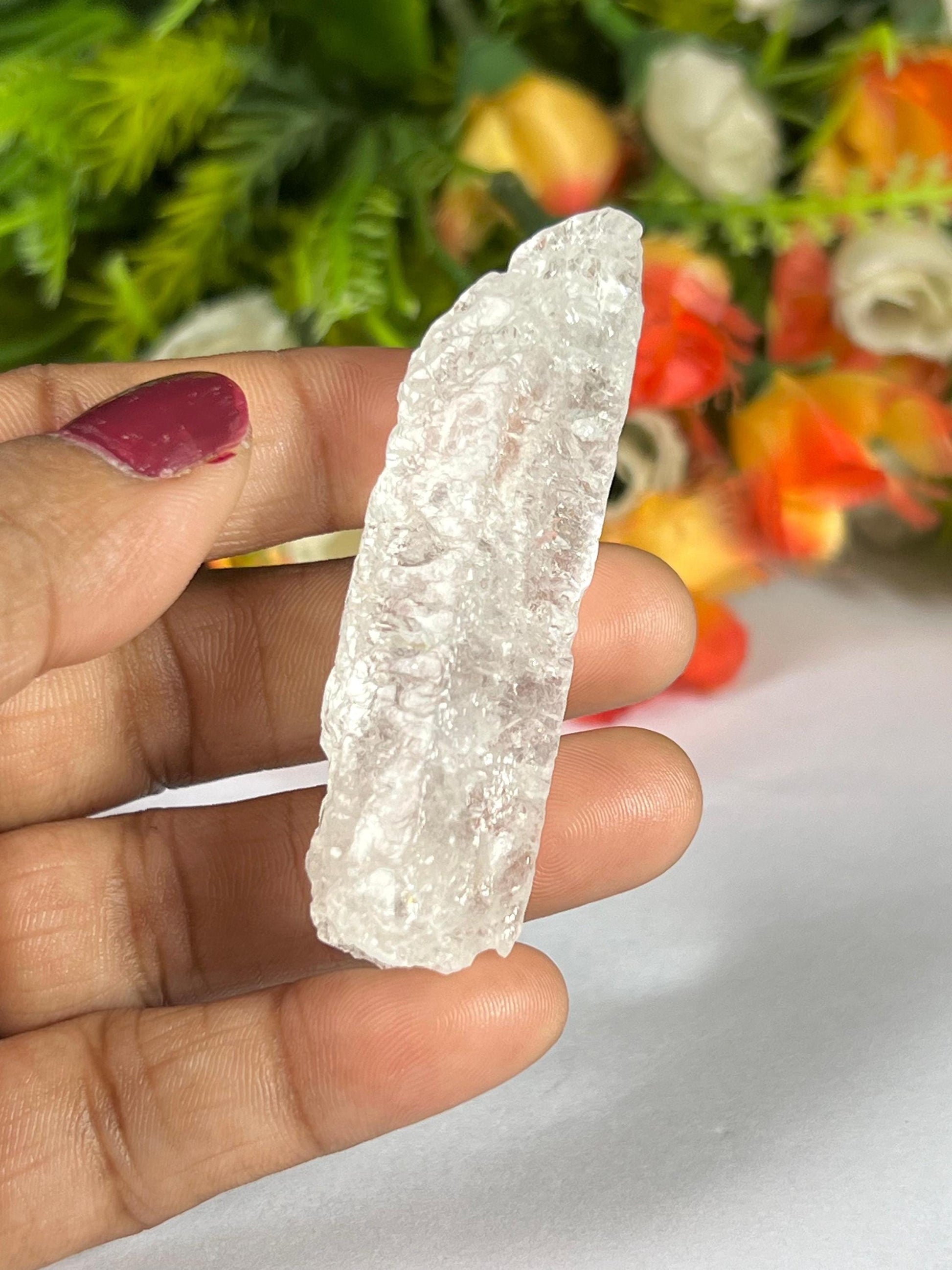Premium Nirvana Quartz Crystal -Trigonic Quartz - Ice Quartz - Himalayan Quartz-Natural Rough Stone 27 Gram