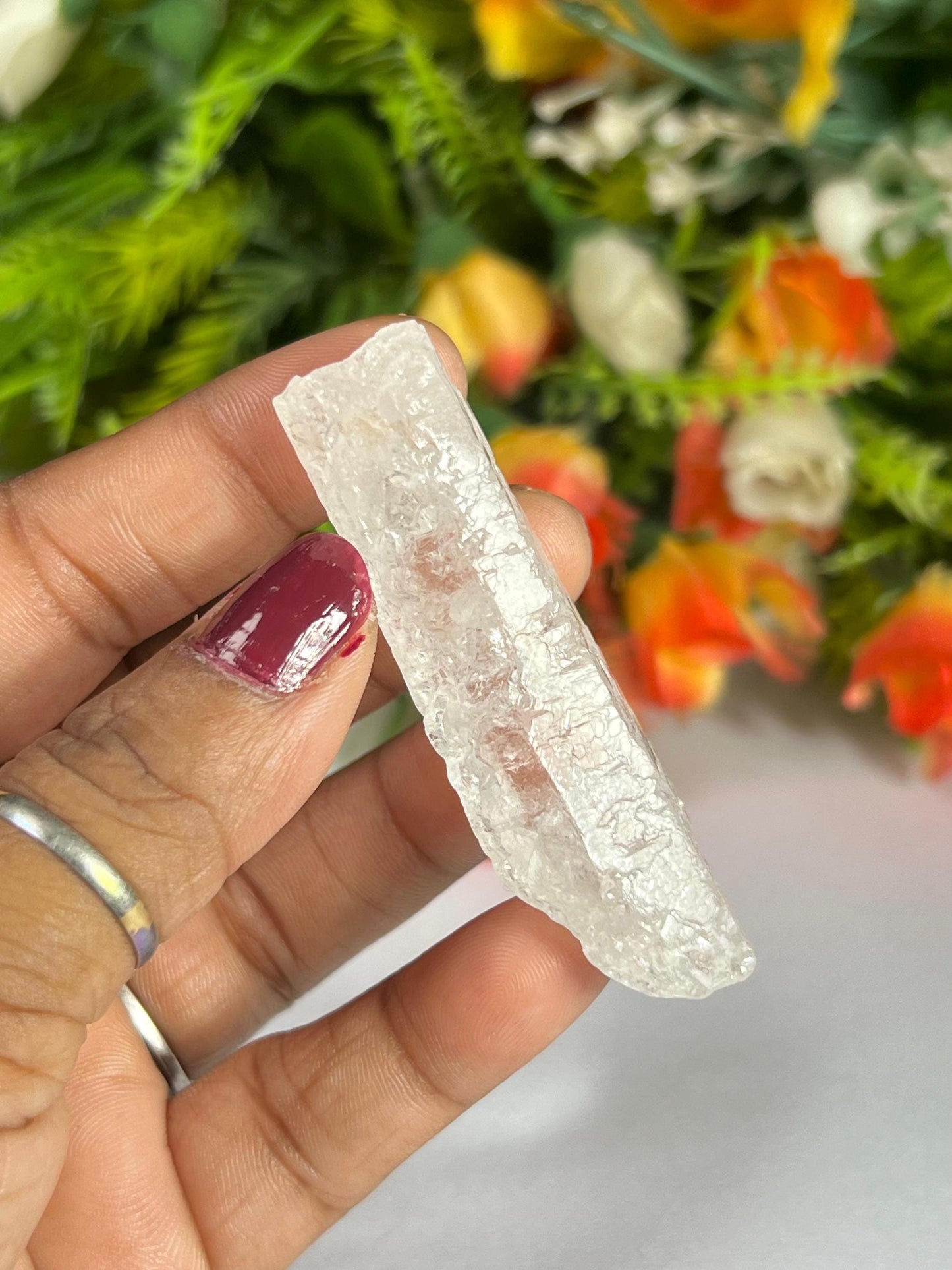 Premium Nirvana Quartz Crystal -Trigonic Quartz - Ice Quartz - Himalayan Quartz-Natural Rough Stone 27 Gram