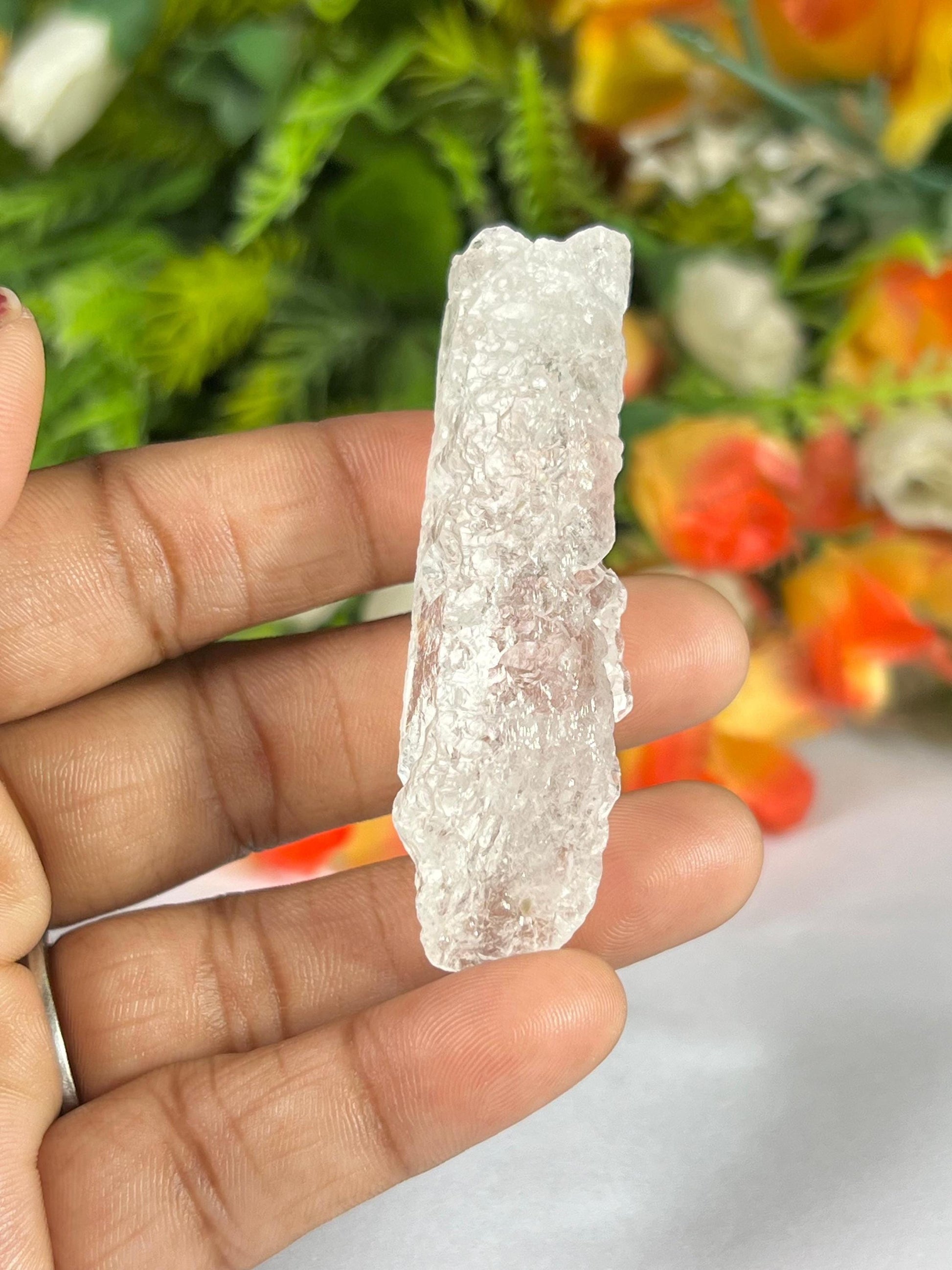 Premium Nirvana Quartz Crystal -Trigonic Quartz - Ice Quartz - Himalayan Quartz-Natural Rough Stone 27 Gram