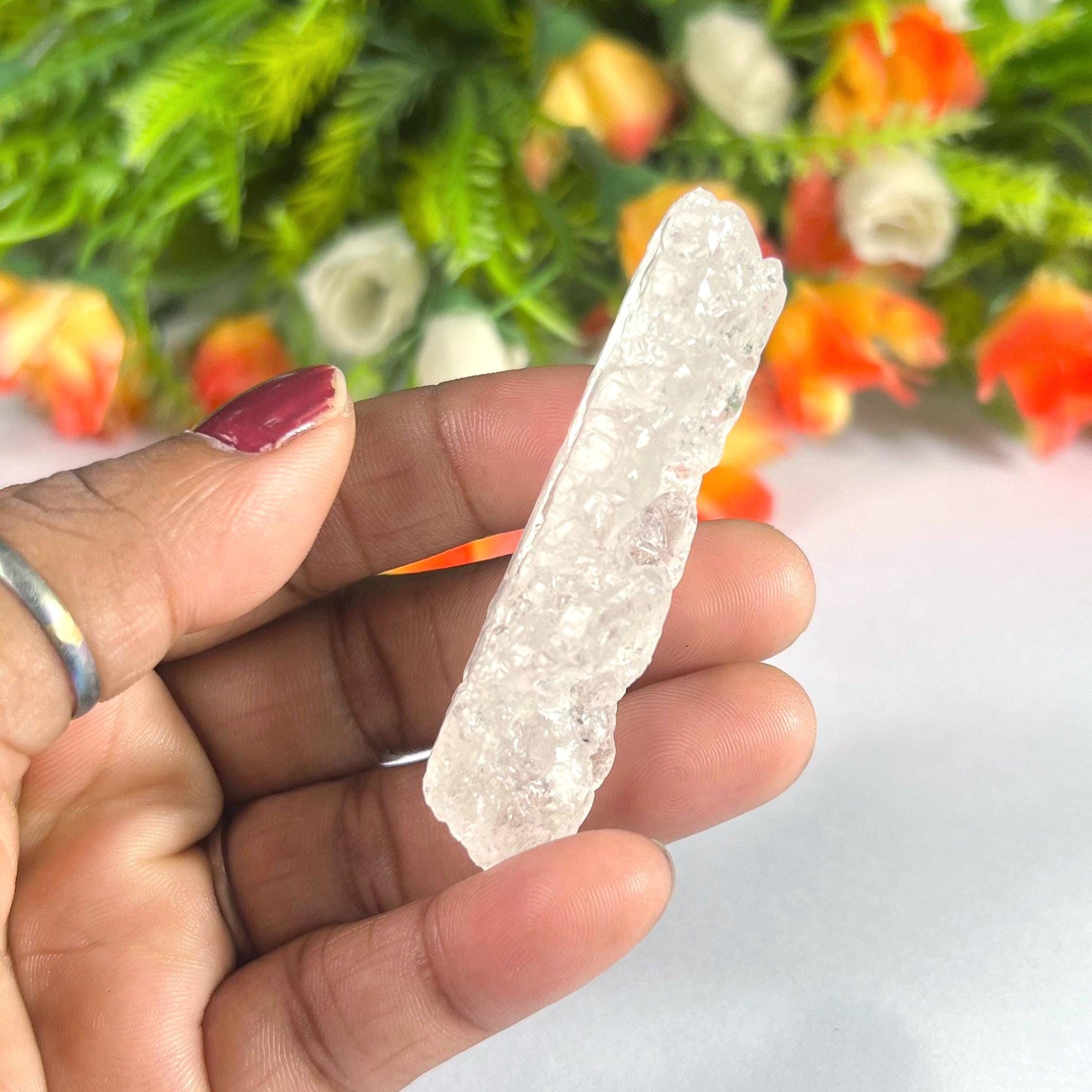 Premium Nirvana Quartz Crystal -Trigonic Quartz - Ice Quartz - Himalayan Quartz-Natural Rough Stone 21 Gram