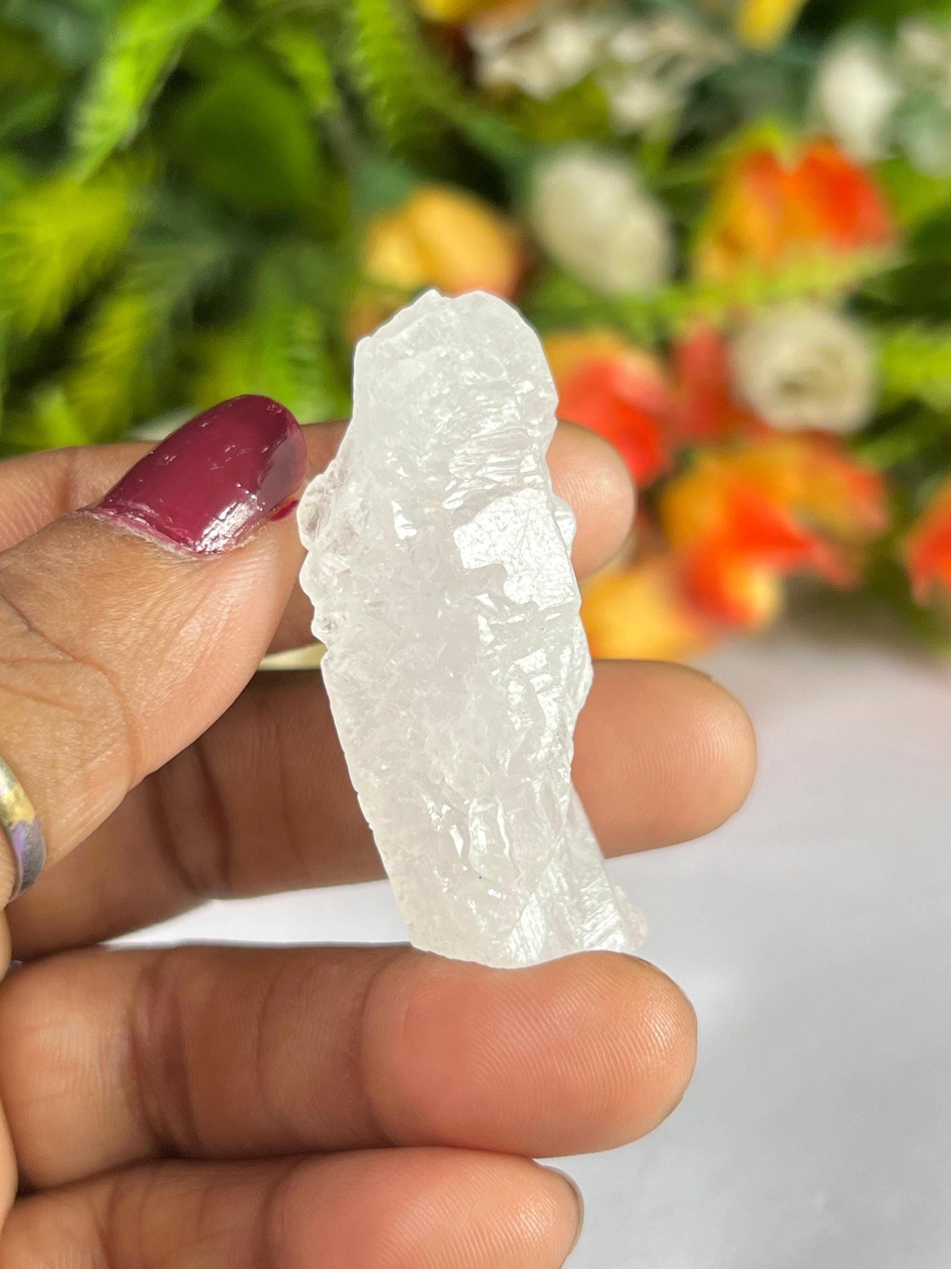 Premium Nirvana Quartz Crystal -Trigonic Quartz - Ice Quartz - Himalayan Quartz-Natural Rough Stone 20 Gram
