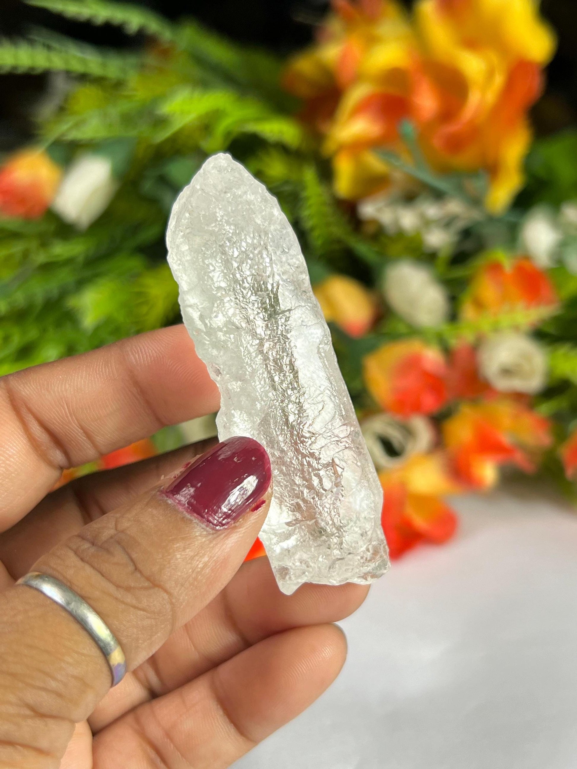 Premium Nirvana Quartz Crystal -Trigonic Quartz - Ice Quartz - Himalayan Quartz-Natural Rough Stone 37 Gram