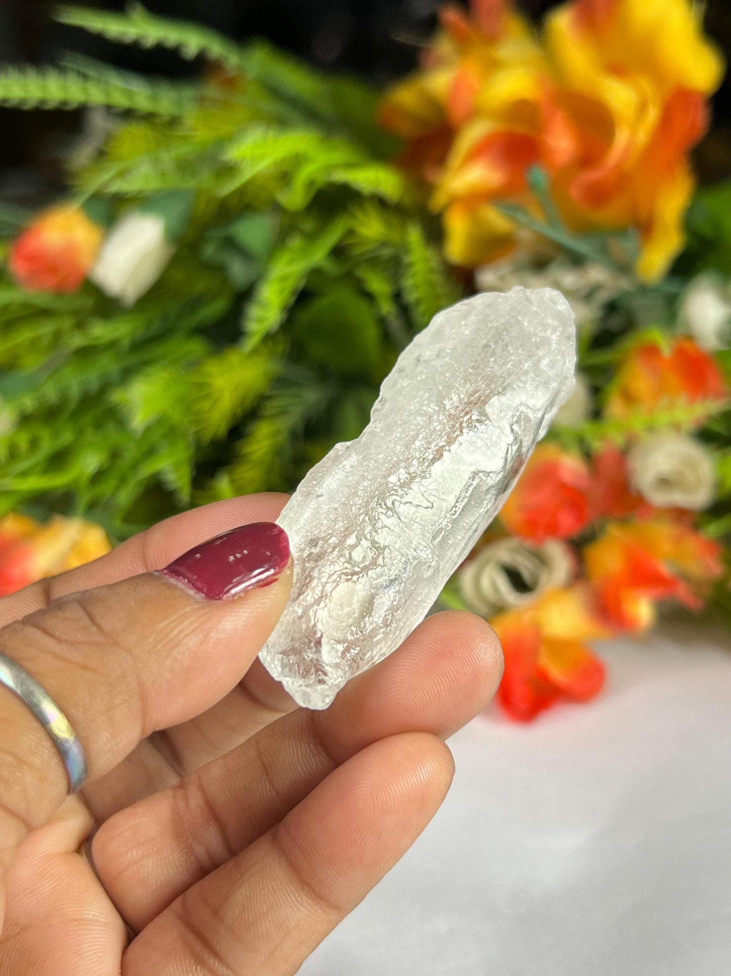 Premium Nirvana Quartz Crystal -Trigonic Quartz - Ice Quartz - Himalayan Quartz-Natural Rough Stone 37 Gram