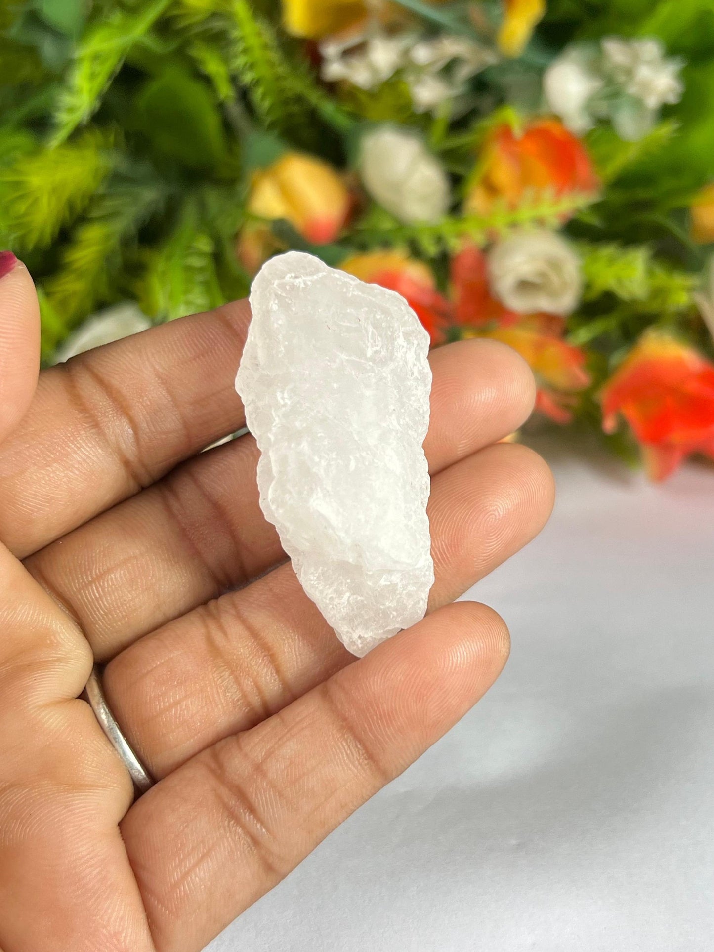 Premium Nirvana Quartz Crystal -Trigonic Quartz - Ice Quartz - Himalayan Quartz-Natural Rough Stone 23 Gram