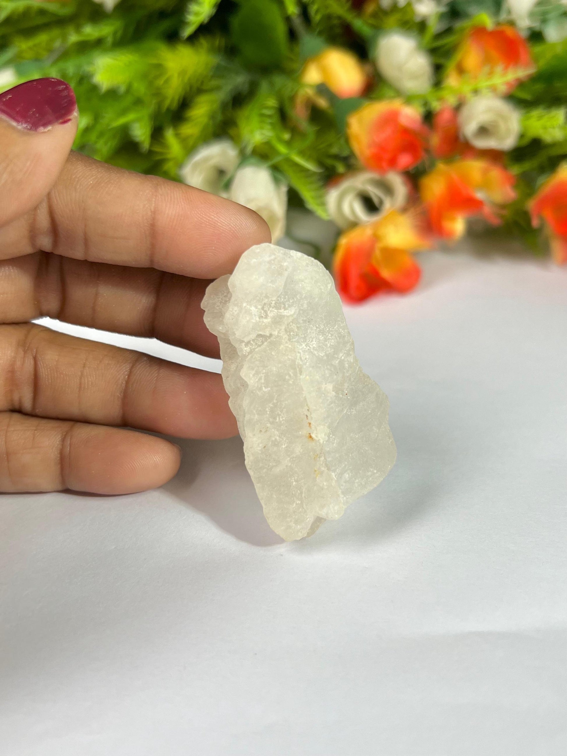 Premium Nirvana Quartz Crystal -Trigonic Quartz - Ice Quartz - Himalayan Quartz-Natural Rough Stone 38 Gram