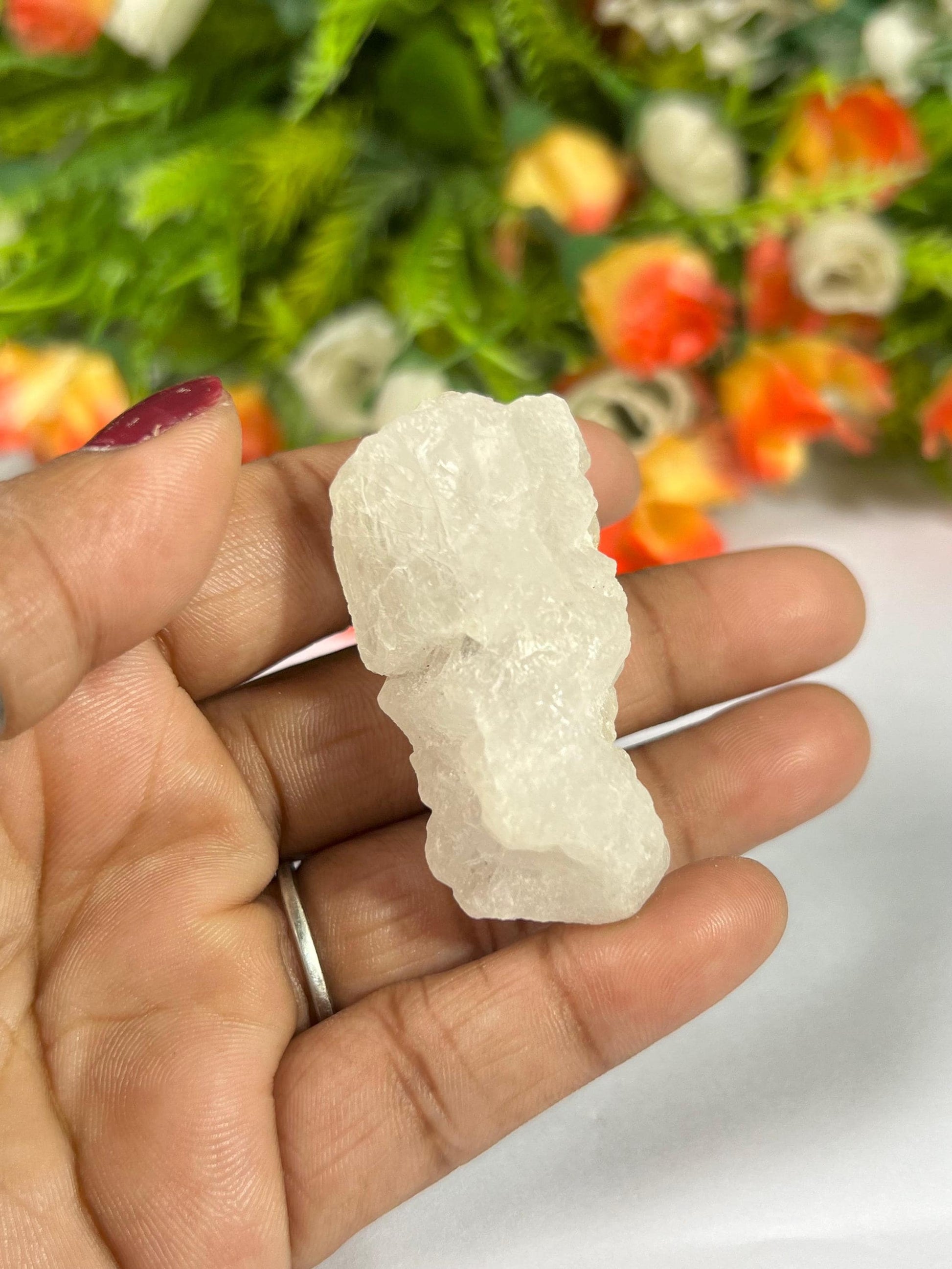 Premium Nirvana Quartz Crystal -Trigonic Quartz - Ice Quartz - Himalayan Quartz-Natural Rough Stone 38 Gram