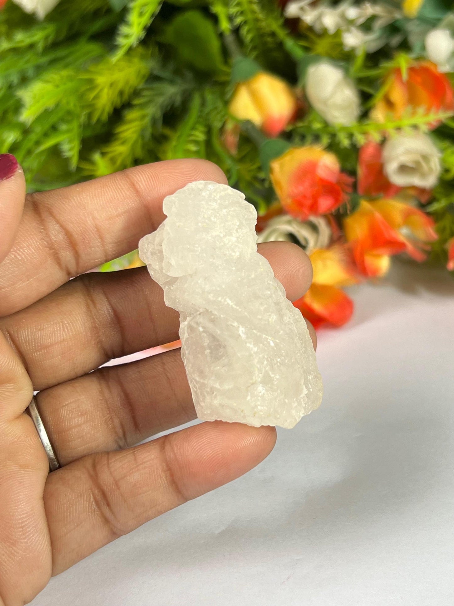 Premium Nirvana Quartz Crystal -Trigonic Quartz - Ice Quartz - Himalayan Quartz-Natural Rough Stone 38 Gram