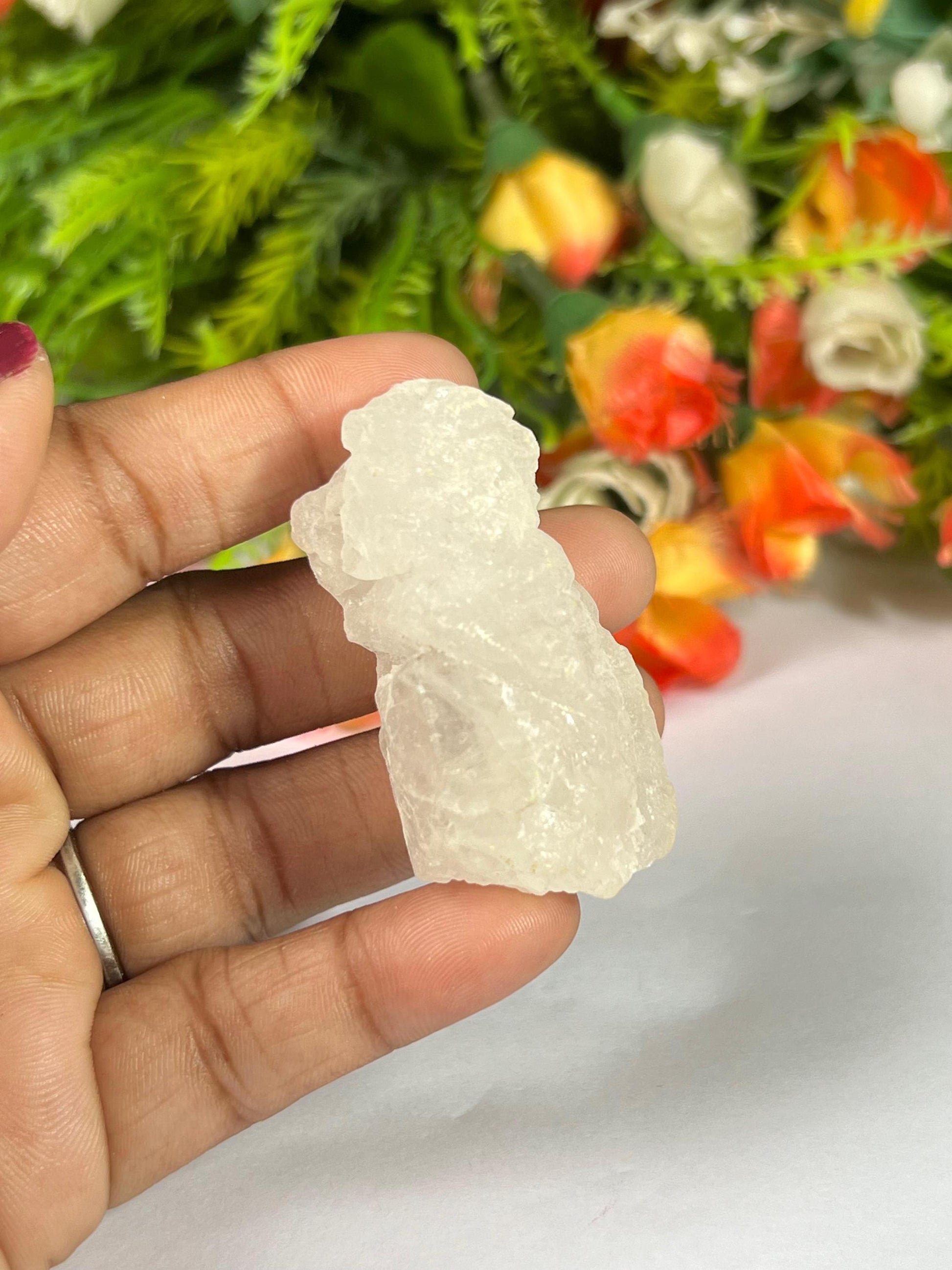 Premium Nirvana Quartz Crystal -Trigonic Quartz - Ice Quartz - Himalayan Quartz-Natural Rough Stone 38 Gram