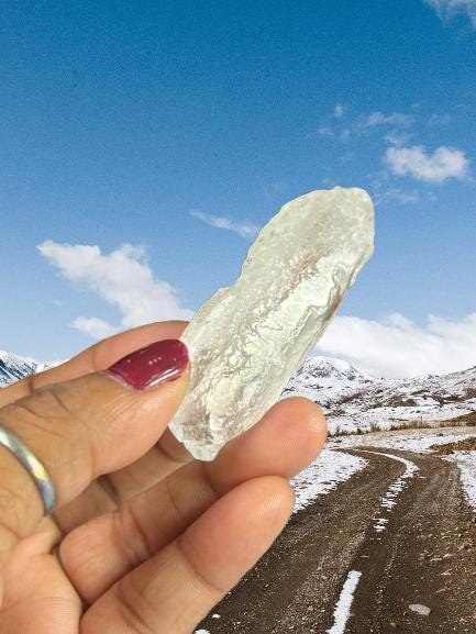 Premium Nirvana Quartz Crystal -Trigonic Quartz - Ice Quartz - Himalayan Quartz-Natural Rough Stone 37 Gram