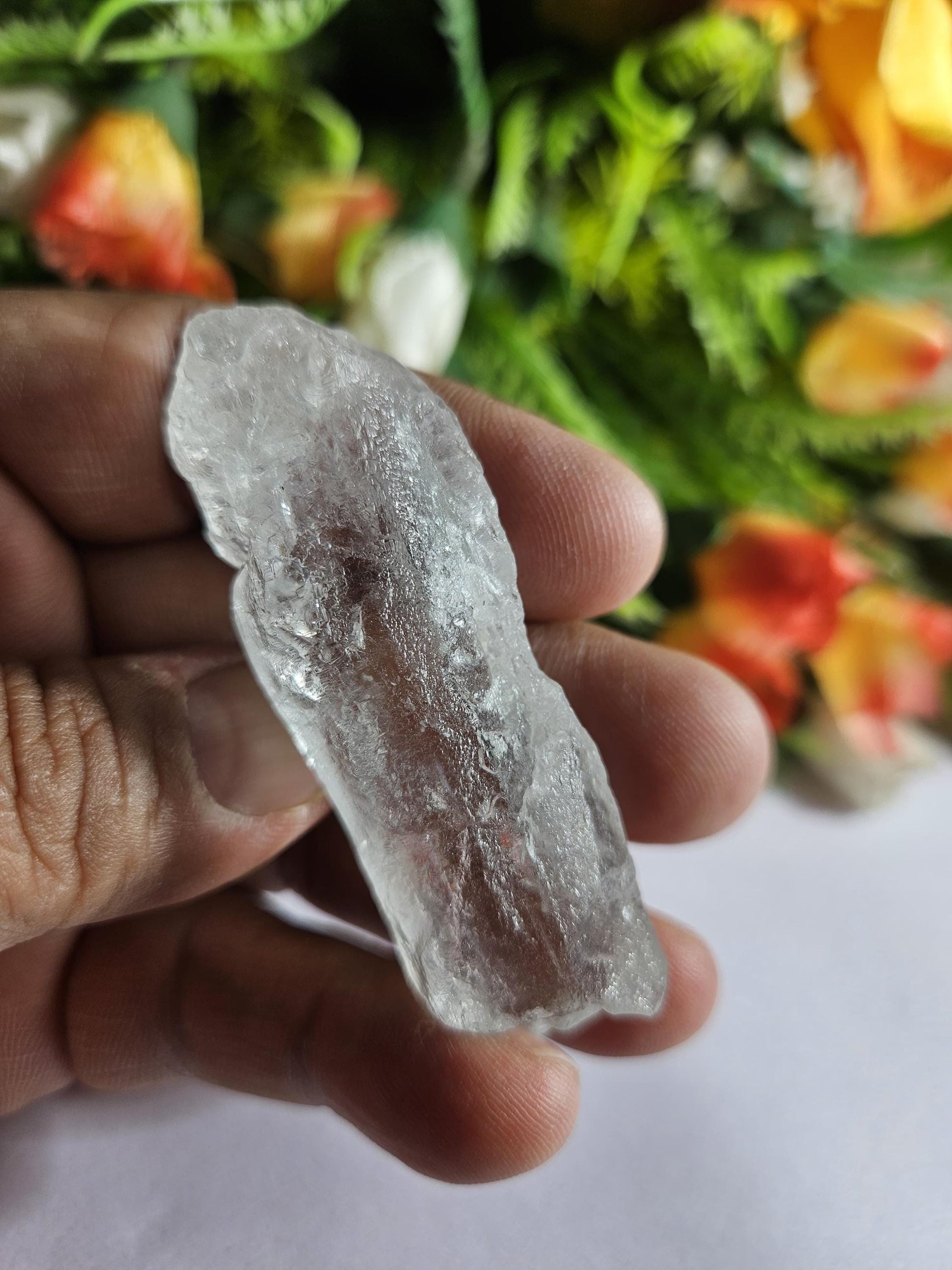 Premium Nirvana Quartz Crystal -Trigonic Quartz - Ice Quartz - Himalayan Quartz-Natural Rough Stone 37 Gram