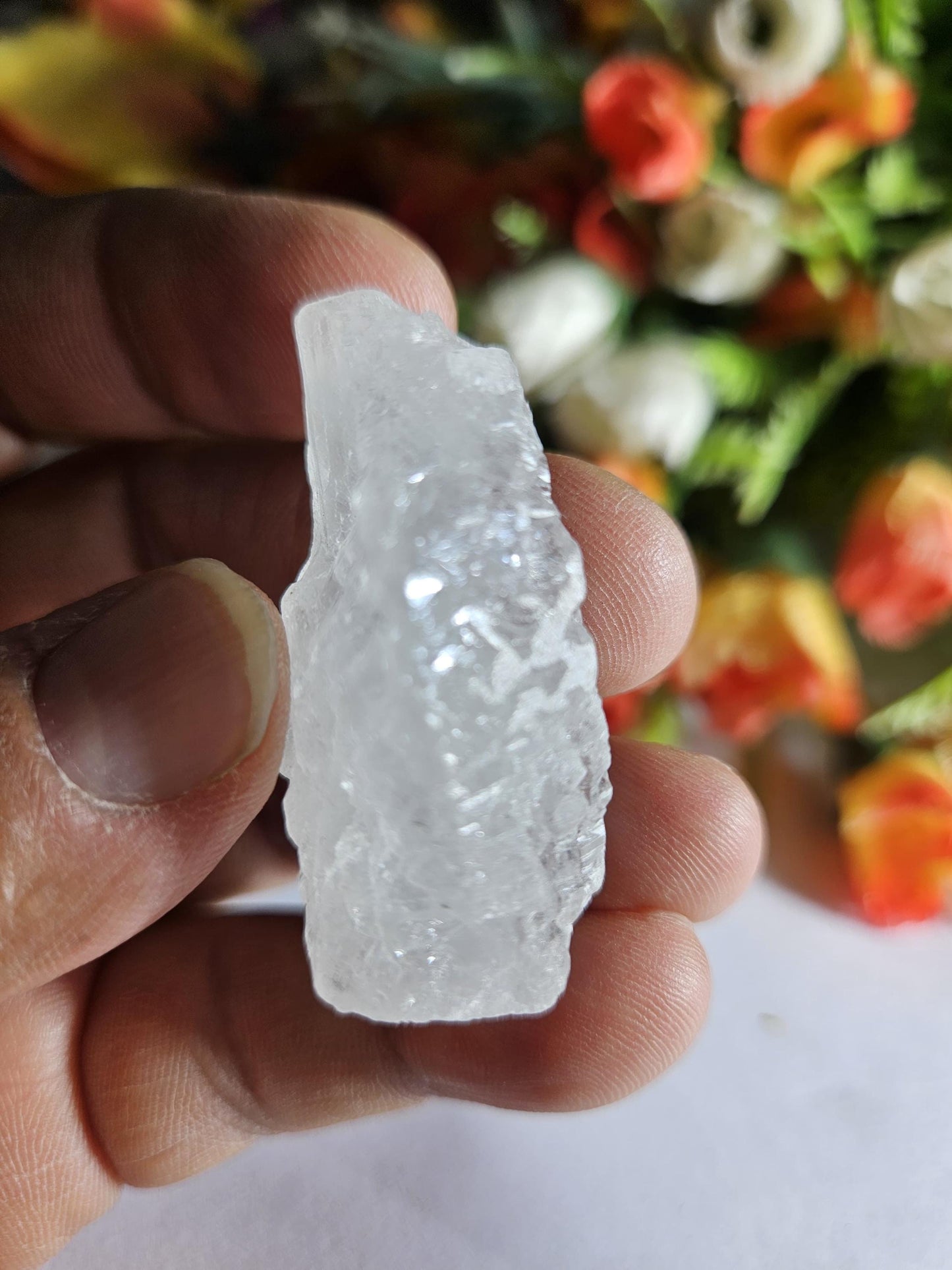Premium Nirvana Quartz Crystal -Trigonic Quartz - Ice Quartz - Himalayan Quartz-Natural Rough Stone 20 Gram