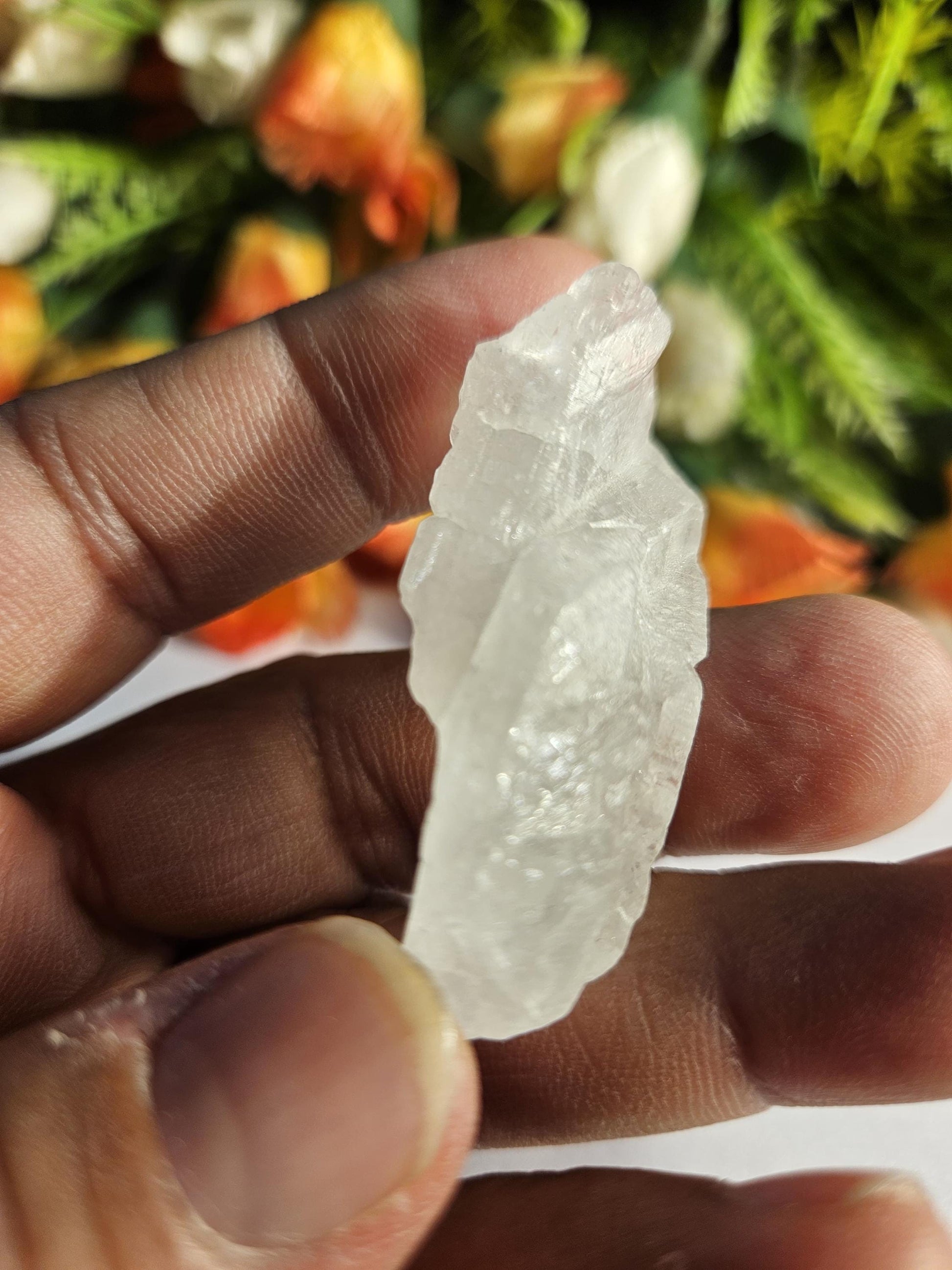 Premium Nirvana Quartz Crystal -Trigonic Quartz - Ice Quartz - Himalayan Quartz-Natural Rough Stone 20 Gram