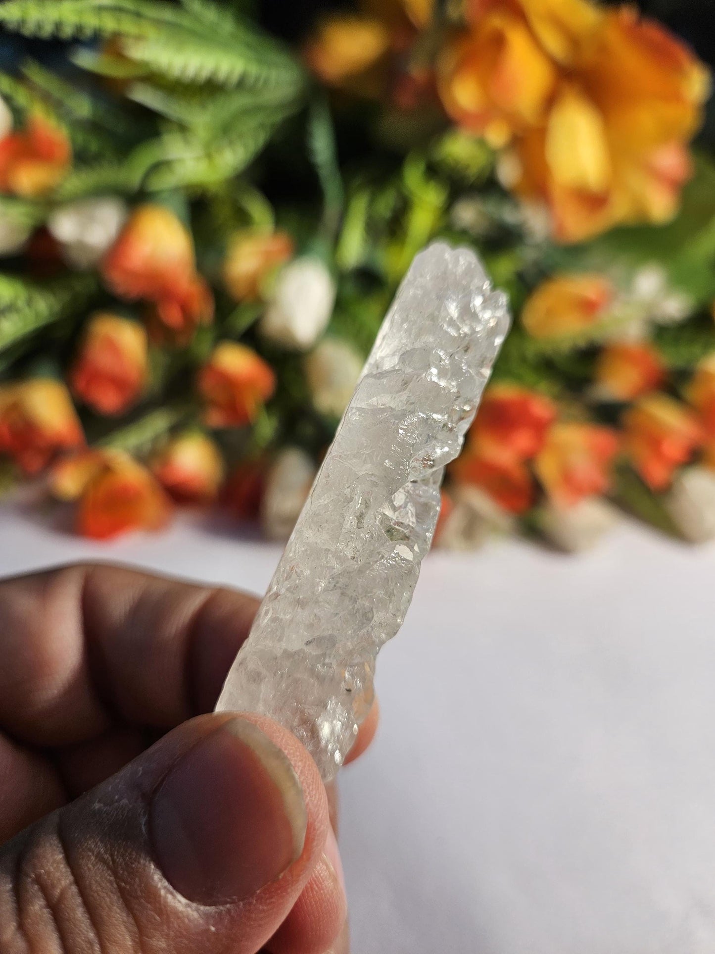 Premium Nirvana Quartz Crystal -Trigonic Quartz - Ice Quartz - Himalayan Quartz-Natural Rough Stone 21 Gram