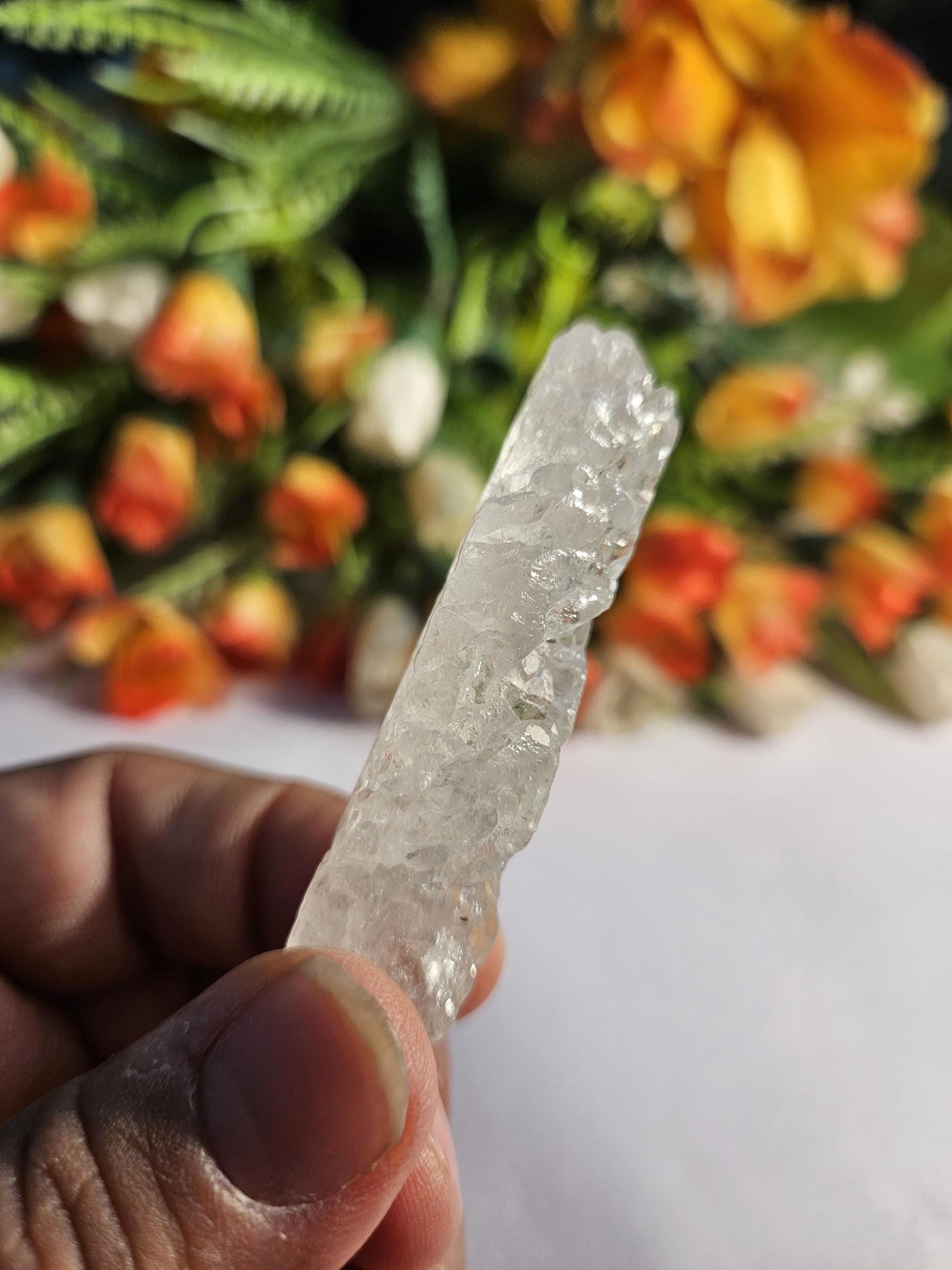 Premium Nirvana Quartz Crystal -Trigonic Quartz - Ice Quartz - Himalayan Quartz-Natural Rough Stone 21 Gram