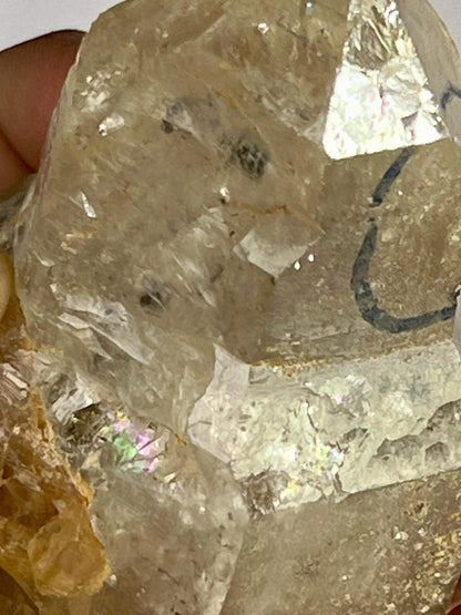 Herkimer Diamond Quartz Crystal Stone 184 Gram With Big Water Bubble Inside Moving and Rainbow Also