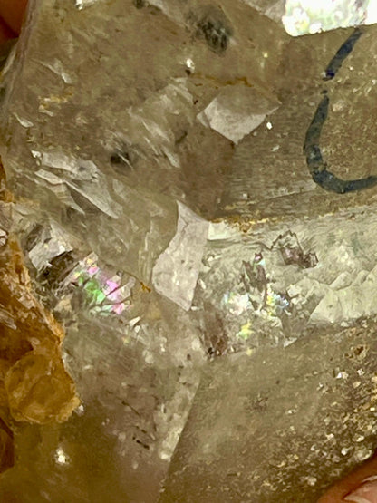 Herkimer Diamond Quartz Crystal Stone 184 Gram With Big Water Bubble Inside Moving and Rainbow Also