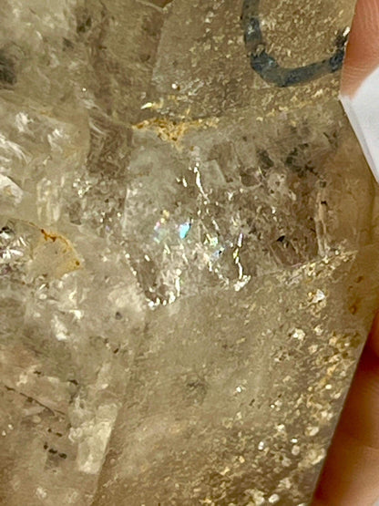 Herkimer Diamond Quartz Crystal Stone 184 Gram With Big Water Bubble Inside Moving and Rainbow Also