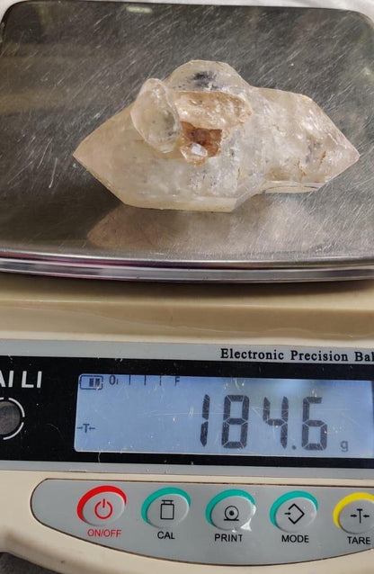 Herkimer Diamond Quartz Crystal Stone 184 Gram With Big Water Bubble Inside Moving and Rainbow Also