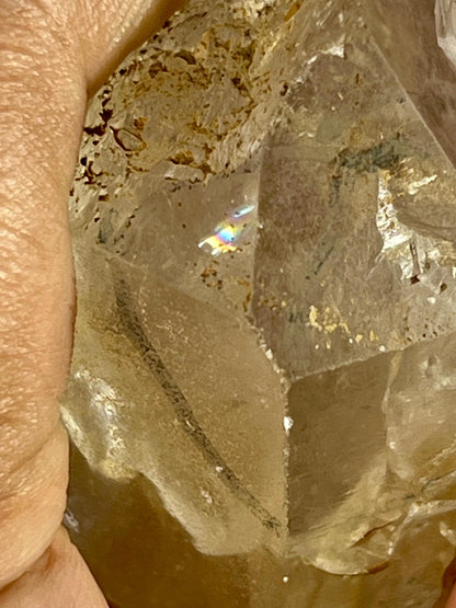 Herkimer Diamond Quartz Crystal Stone 95 Gram With Big Water Bubble Inside Moving and Rainbow Also