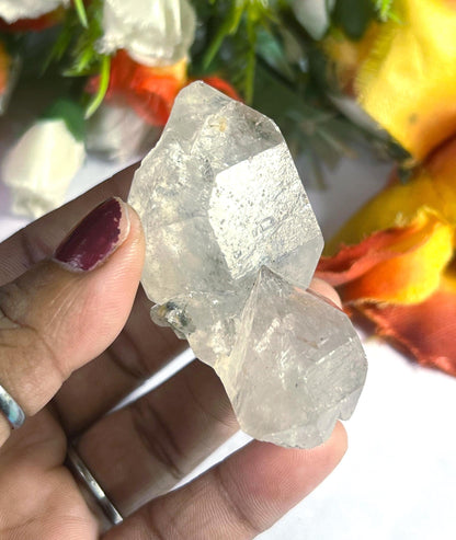 Herkimer Diamond Quartz Crystal Stone 75 Gram With Big Water Bubble Inside Moving and Rainbow Also