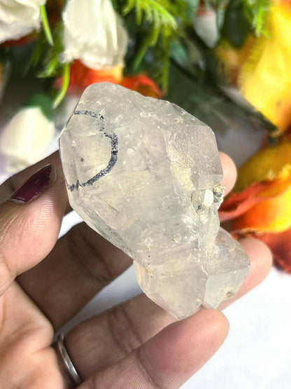 Herkimer Diamond Quartz Crystal Stone 75 Gram With Big Water Bubble Inside Moving and Rainbow Also