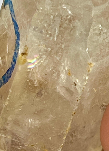Herkimer Diamond Quartz Crystal Stone 57 Gram With Big Water Bubble Inside Moving and Rainbow Also
