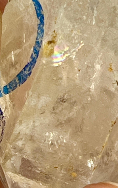 Herkimer Diamond Quartz Crystal Stone 57 Gram With Big Water Bubble Inside Moving and Rainbow Also