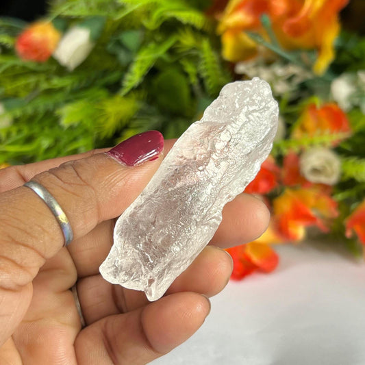 Premium Nirvana Quartz Crystal -Trigonic Quartz - Ice Quartz - Himalayan Quartz-Natural Rough Stone 37 Gram