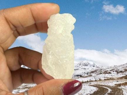 Premium Nirvana Quartz Crystal -Trigonic Quartz - Ice Quartz - Himalayan Quartz-Natural Rough Stone 38 Gram