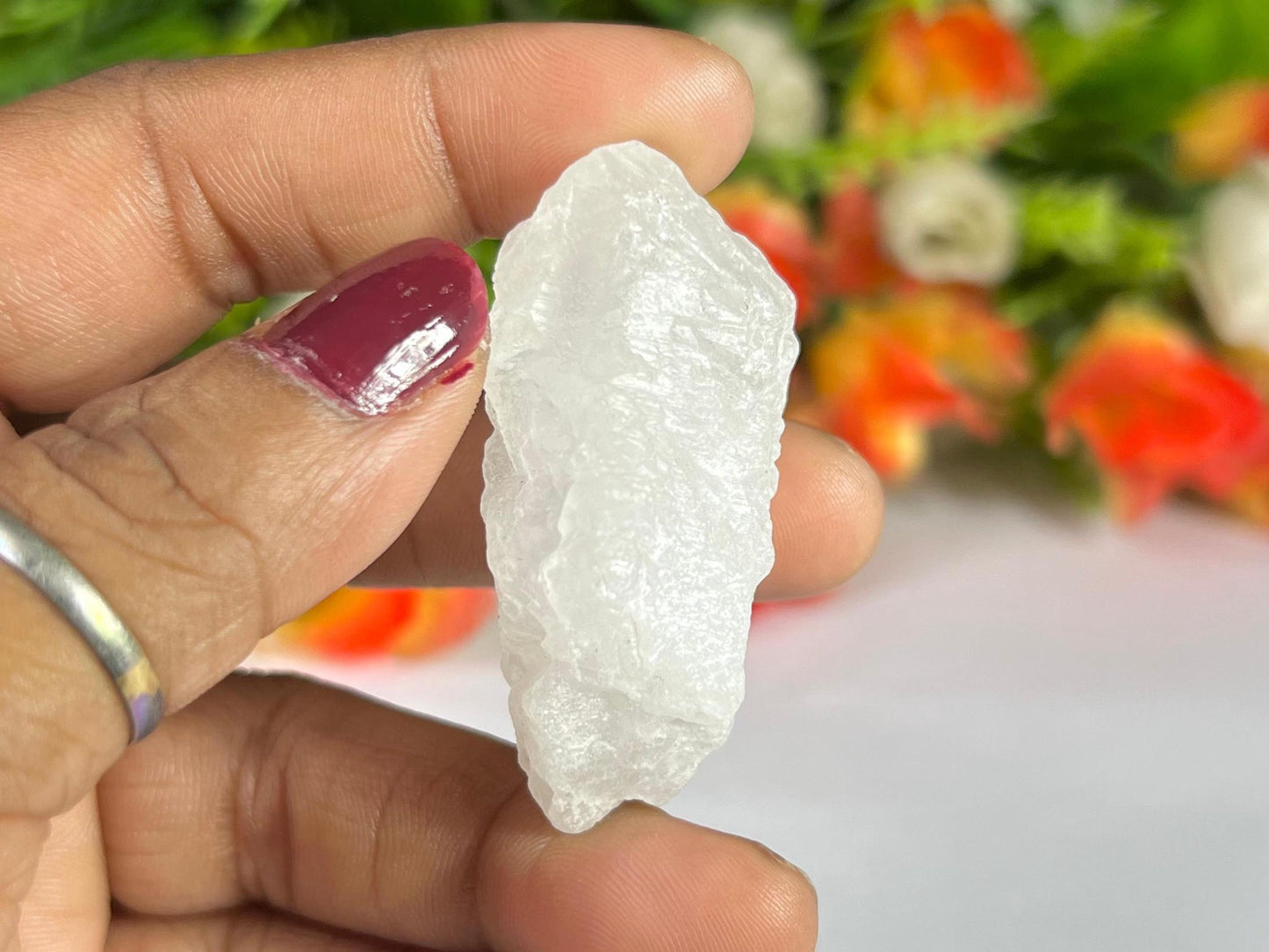Premium Nirvana Quartz Crystal -Trigonic Quartz - Ice Quartz - Himalayan Quartz-Natural Rough Stone 23 Gram