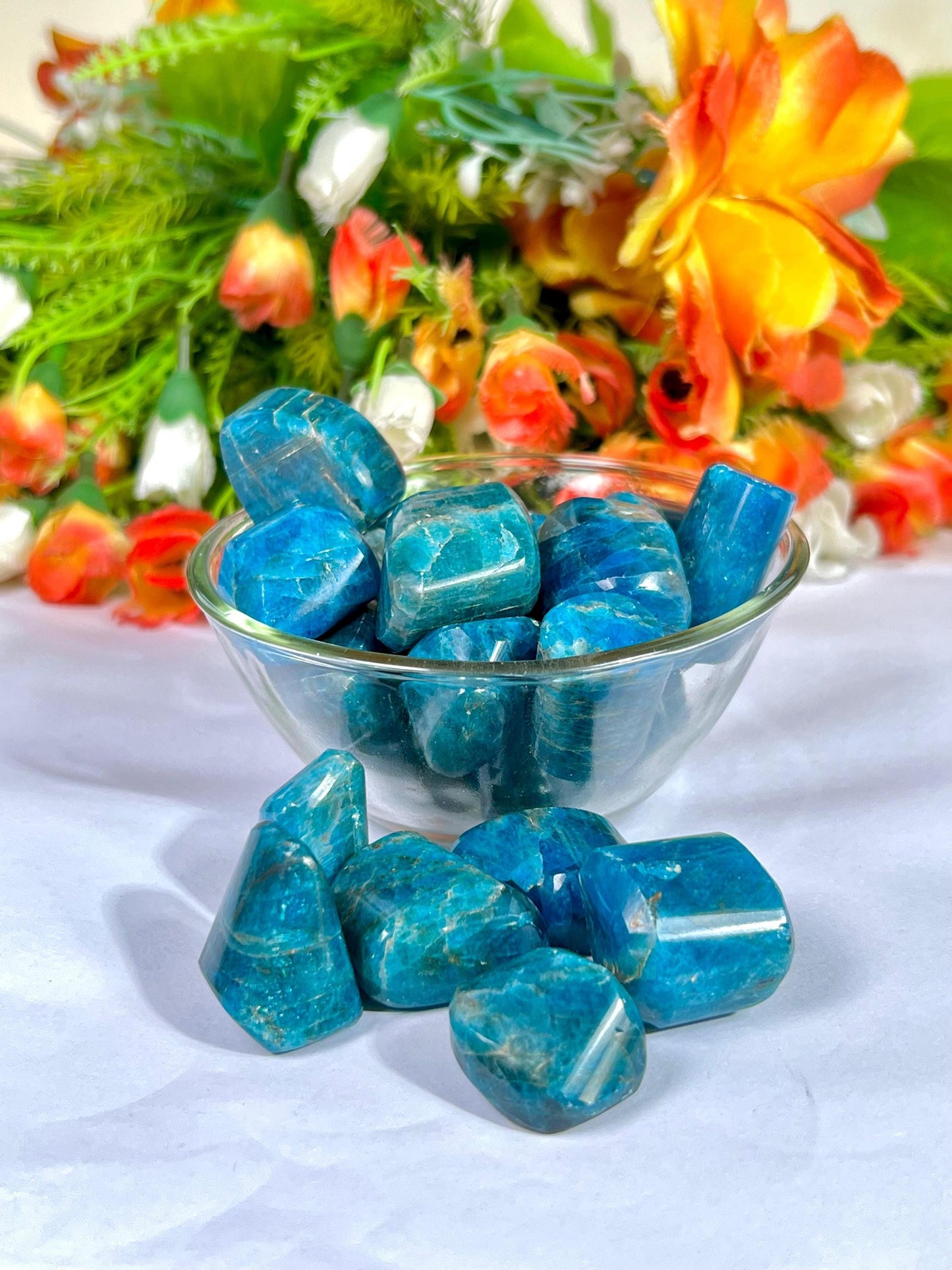 Blue Apatite Stone Tumbled Stone-Spiritual Stone- Healing Crystals in pack sizes of 1,3,5, and 10 Pieces Quality AAAAA +++++