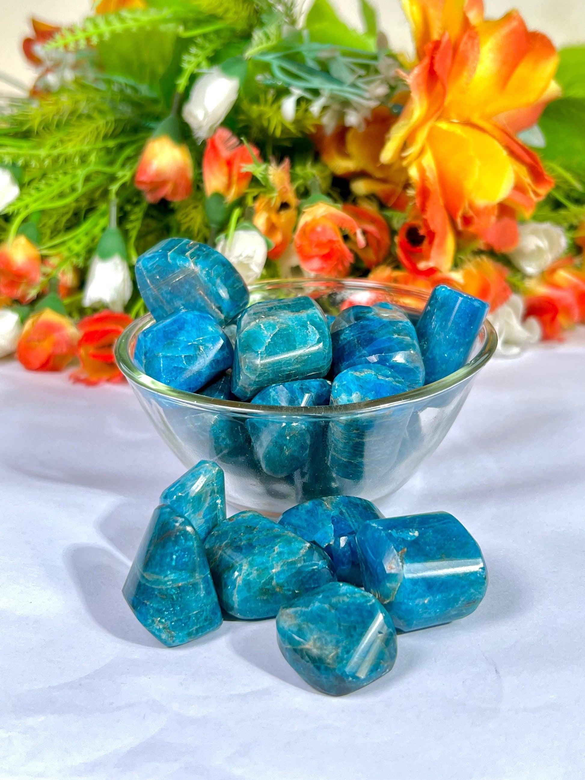 Blue Apatite Stone Tumbled Stone-Spiritual Stone- Healing Crystals in pack sizes of 1,3,5, and 10 Pieces Quality AAAAA +++++