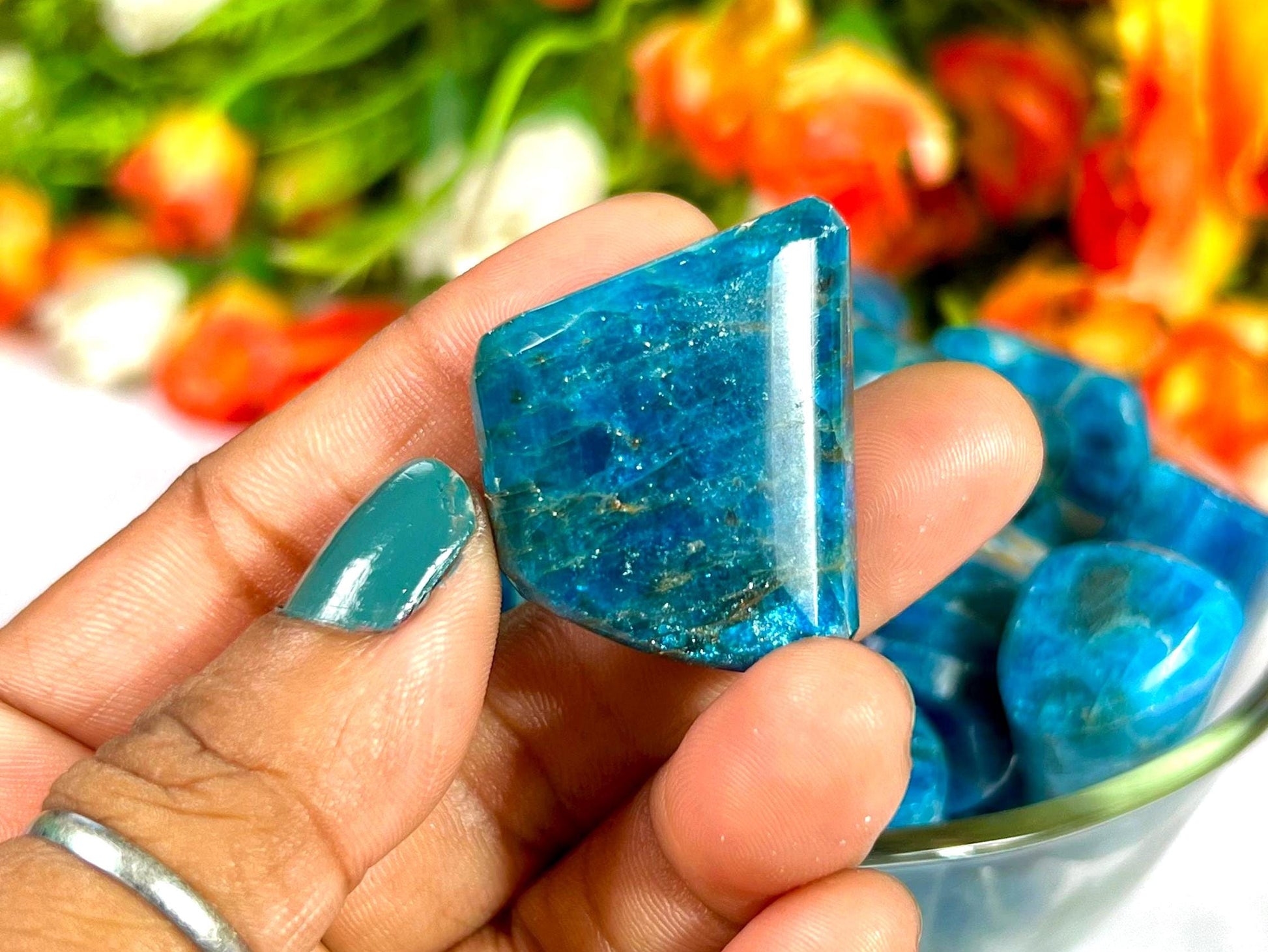 Blue Apatite Stone Tumbled Stone-Spiritual Stone- Healing Crystals in pack sizes of 1,3,5, and 10 Pieces Quality AAAAA +++++