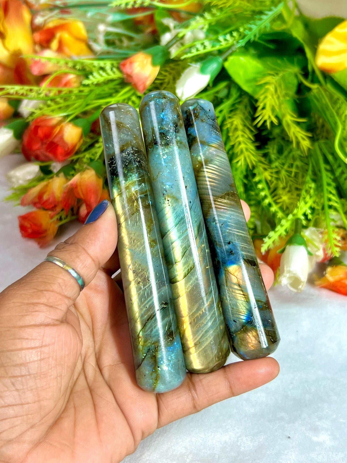 Rainbow Labradorite Crystal Stone Massager Wand AAAA ++++