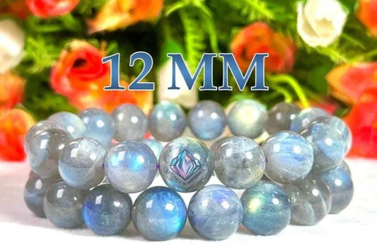 12 MM High Quality Spectrolite Stone Labradorite Stone Bracelet l Stretchable Bracelet l Unisex Bracelet