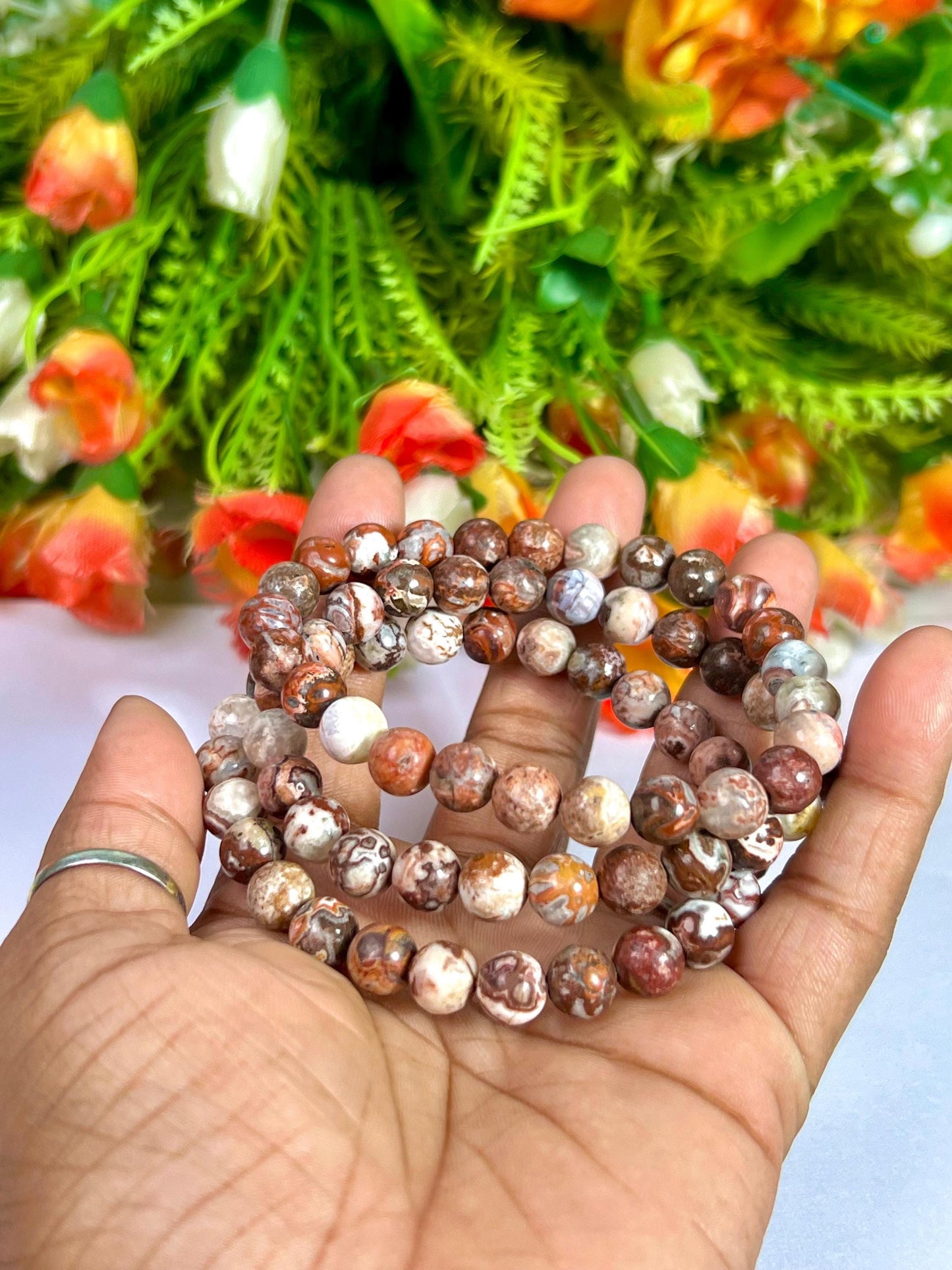 Leopard Skin Jasper Stone Bracelet l Stretchable Bracelet l Unisex Bracelet l 8 MM Bracelet