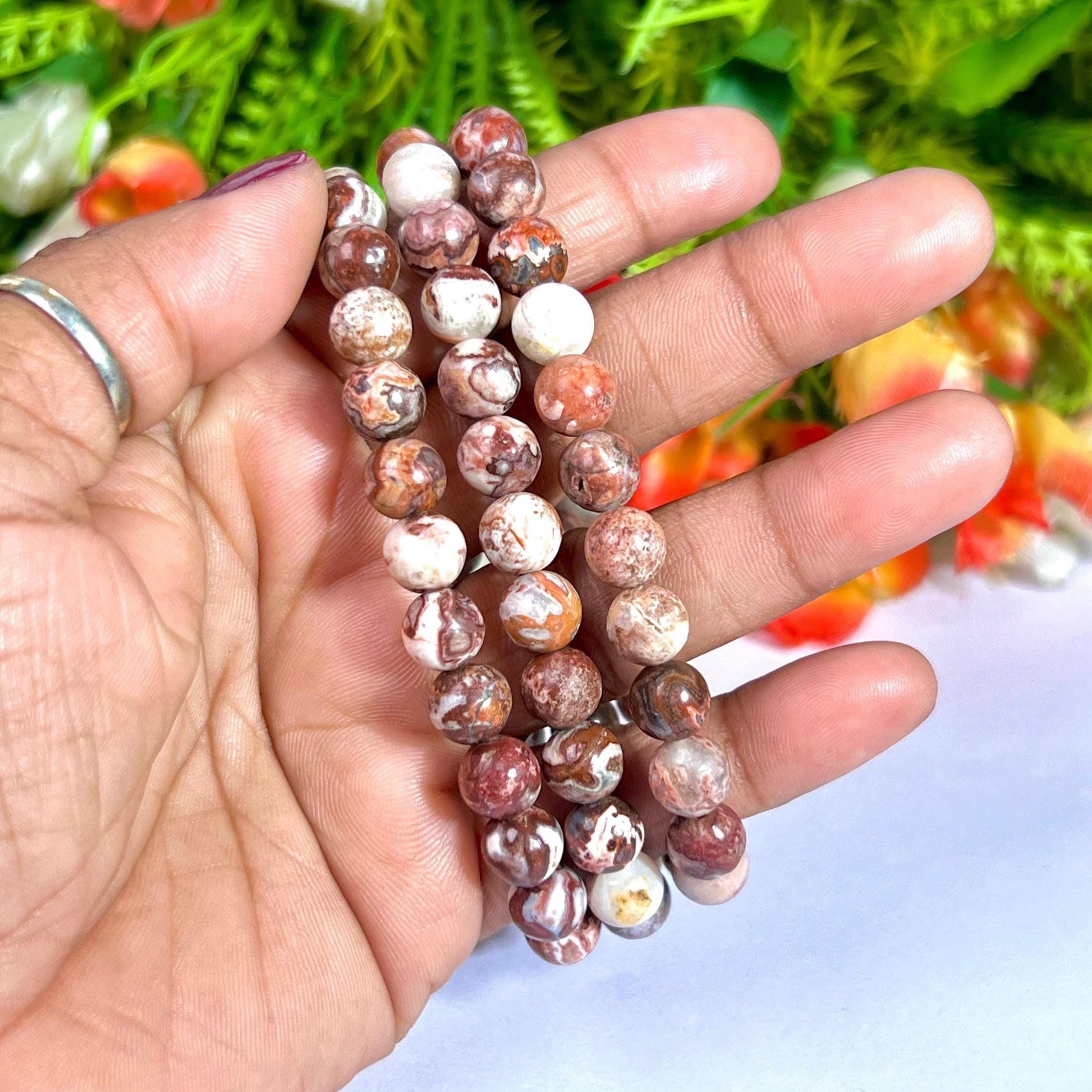 Leopard Skin Jasper Stone Bracelet l Stretchable Bracelet l Unisex Bracelet l 8 MM Bracelet